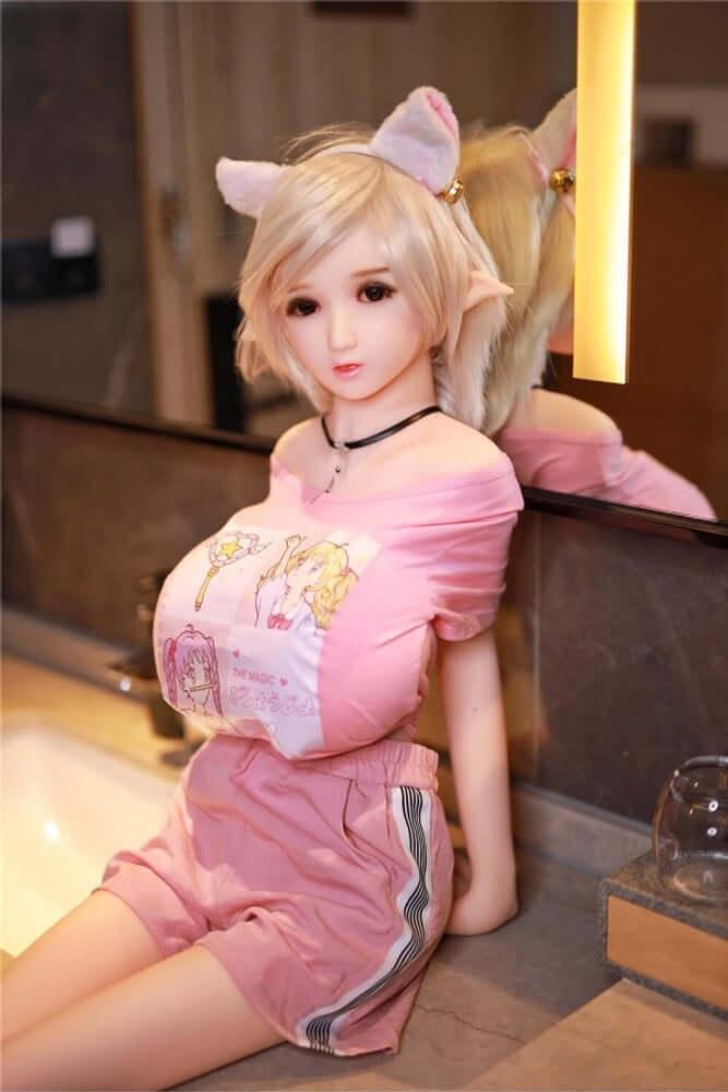 Huge Breast 130cm anime silicone doll - head and hair detail